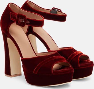 Malone Souliers Sandali con plateau Yuri 125 in velluto