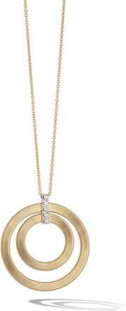 Marco Bicego Masai 18K Yellow Gold and Diamond Double Circle Long Necklace CG800 B YW M5