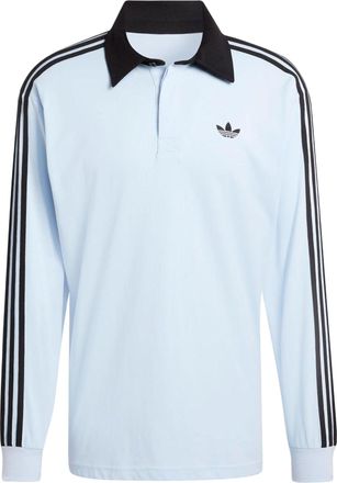 adidas Three Stripes Rugby Polo Shirt Asia Sizing Crystal Sky KE2445