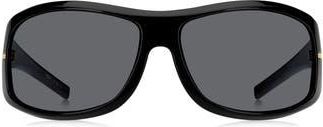 BOSS 70mm Rectangular Wraparound Sunglasses in Black at Nordstrom Rack