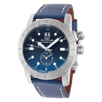Glycine Airman Contemporary GMT Quartz Blue Dial Mens Watch GL0151