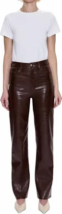 Pistola Denim Cassie Super High Rise Straight Leg Pants In Brown Croc