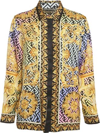 Fendi Camicia con monogramma - Giallo