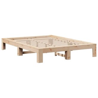 Berkfield Home Durable Bed Frame without Mattress 140x190 cm Solid Wood Pine in Light Tan