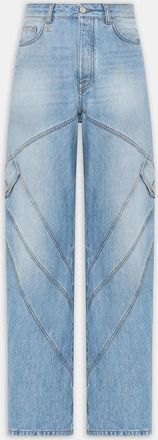 Amiri WOMENS PANELED JEAN Size: 29, colour: BLUE