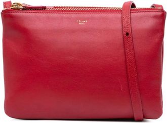 Celine 2014 kleine Lambskin Trio crossbodytas - Rood