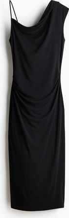 H&M Asymmetrisches Jerseykleid - Schwarz