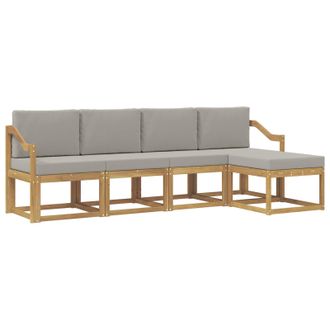 vidaXL Conjunto De Sof&aacute;s De Exterior 5 Pcs Blanco Y Gris Claro Vidaxl