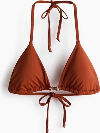 H&M Wattiertes Triangel-Bikinitop - Orange