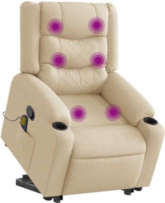 vidaXL Vidaxl - Silla De Masaje Reclinable De Pie De Tela Color Crema