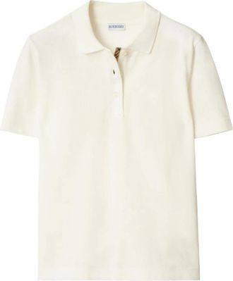 Burberry Polo met borduursel - Dames - Polos - Wit - L - Tops