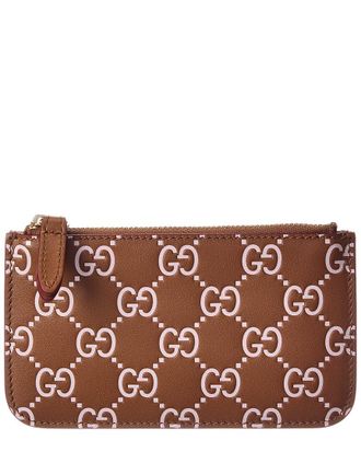Gucci Emblem Gg Leather Key Case