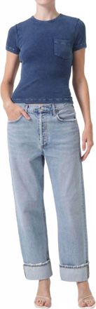 A Gold E Fran Low Slung Straight Jean In Force