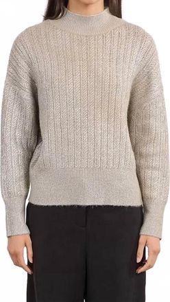 Lili Sidonio x Molly Bracken Iridescent Cable Knit Jumper In Beige