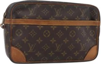 Louis Vuitton Pre-owned Canvas Clutch - Dames - Vintage Clutch - Bruin - ONE Size - Vintage