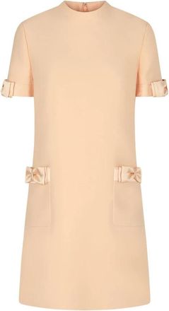Valentino Garavani Cr&ecirc;pe Couture Jurk - Dames - Korte kleedjes - Beige - XS - Leer - Kleedjes