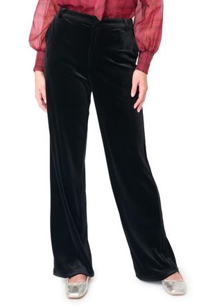 Gibsonlook Lindsey Velvet Wide Leg Pants in Black at Nordstrom, Size Xx-Small
