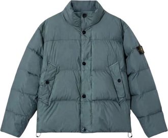 Stone Island Jassen, Heren, Groen, M, Nylon, Crinkle Reps NY Down Jacket