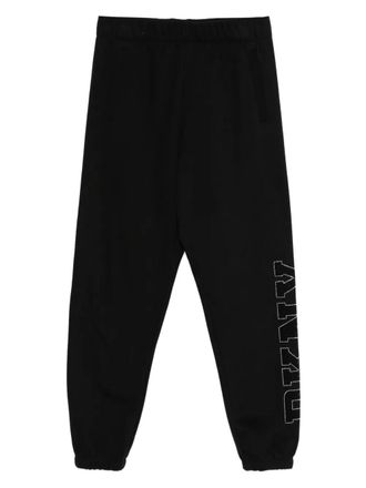 DKNY rhinestone-embellished track pants - women - Polyester/Cotton - M - Black
