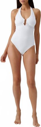Melissa Odabash Womens Tampa Halter One Piece Swimsuit In White