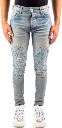 Amiri Crystail Painter Denim Jeans In Clay Indigo