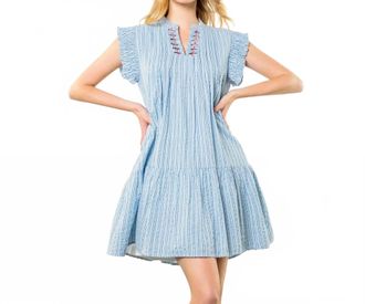 THML Clothing Nantucket Mini Dress In Blue
