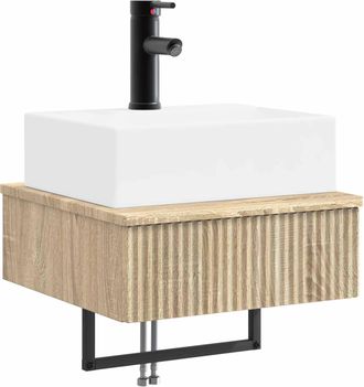 vidaXL Lavabo De Lavado Montado En La Pared Roble Sonoma Vidaxl