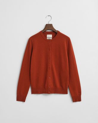 GANT Women Superfine Lambswool Cardigan (XL) MODERN RUST