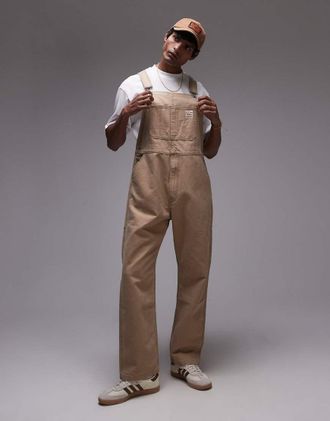 Levi's Workwear capsule canvas overalls in beige-Neutral