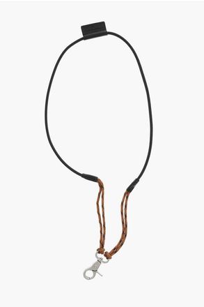 Woolrich Cord Necklace with Carabiner and Leather Trims size One Size