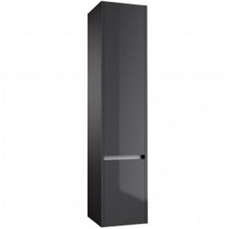 Urban Bathroom Wall Mounted Tall Storage Unit 350mm Wide - Storm Grey Gloss - (urban) - (brassware Not Included)