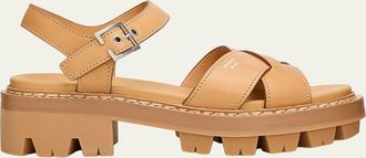 Prada 55mm Leather Platform Sandals