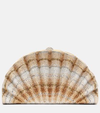 Judith Leiber Origami Fan crystal-embellished clutch