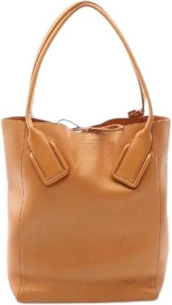 Bottega Veneta Pre-owned Basket Leren Tote Bag - Dames - Vintage Shopper - Beige - ONE Size - Leer - Vintage