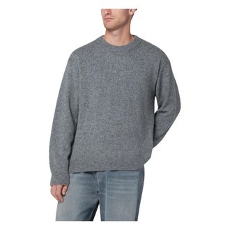 Roberto Collina Round-neck Knitwear, male, Gray, Size: XL Grey Sweater Maglia Girocollo