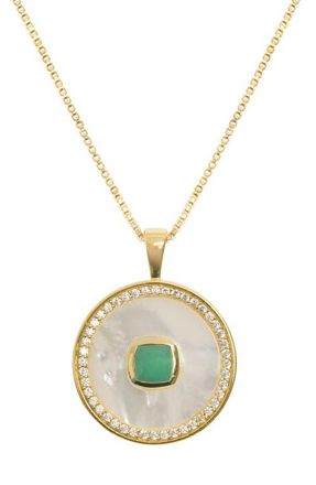 Freya Rose Emerald Mother Of Pearl Necklace at Nordstrom, Size 9.25