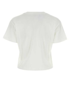 A.P.C. Womens White Cotton T-Shirt Blancnoir Coton Biologique