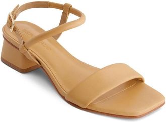 Bernardo Womens Bernardo Josei Brown Leather Block Heel Ankle-Strap Sandals VER742
