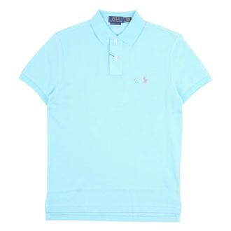 Polo Ralph Lauren Polo Shirts, male, Blue, Size: S Custom Slim-Fit Mesh Polo Shirt