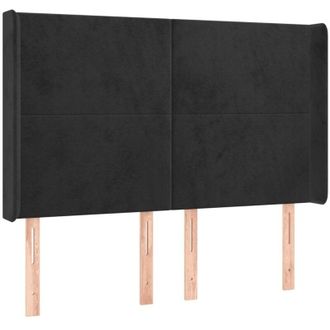 vidaXL Cabecero Con Led De Terciopelo Negro 147x16x118/128 Cm Vidaxl