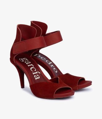 Pedro Garcia Red suede midi heel sandal Yoanna | Fall-winter 26 |