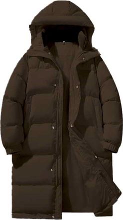 Generic SAUTRV Mens Puffer Jacket With Hood Long, Long Puffercoat Men Quilted Coats Longline Puffer Coat Men Hooded Parka Coat Quilted Thicken Outerwear Water