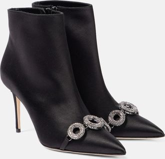 Manolo Blahnik Balvisa embellished satin ankle boots