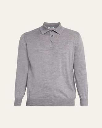 Cesare Attolini Mens Solid Cashmere Polo Sweater