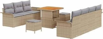 vidaXL Vidaxl - Garden Sofa Set 10 pcs Beige, Light Grey 80 x 80 x 71 cm