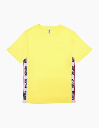 Moschino Mens Moschino Underwear Chest Logo Tape T Shirt Yellow 0021 - Size: XS