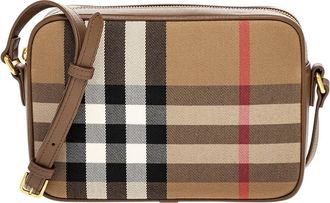 Burberry Check Canvas & Leather Camera Bag