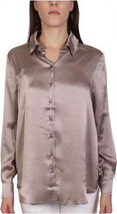Marella Sifone Shirt - Dames - Overhemden - Beige - M - Satijn - Overhemden