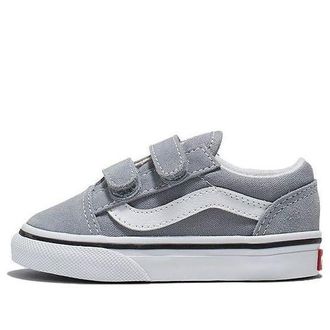 Vans (TD) Vans Old Skool Hook And Loop Grey White VN0A4VJJBM7