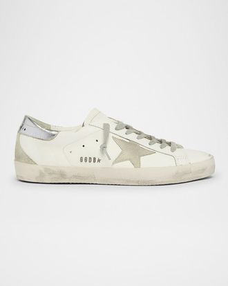Golden Goose Men & apos;s Super-Star Metal-Logo Leather Low-Top Sneakers
